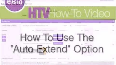 How To Use The Auto Extend Option - eBid How To Video
