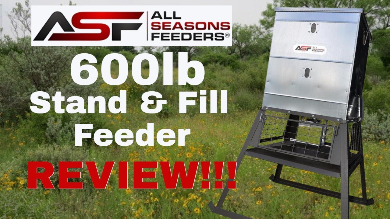 All Seasons Feeders 600 lb Stand & Fill Broadcast Feeder Review YouTube