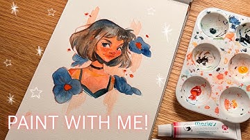 Paint gouache with me + gouache painting mistakes to avoid for beginners