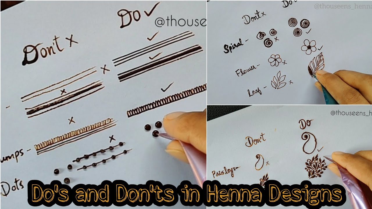 Mistakes Beginner Henna artist do/Do's & Don'ts in Henna Designs Compilation / Thouseens Henna Class