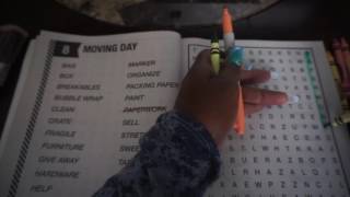 👅 ASMR Chewing Gum | Crossword Puzzle |Brush Markers Crayon Pencil Sounds