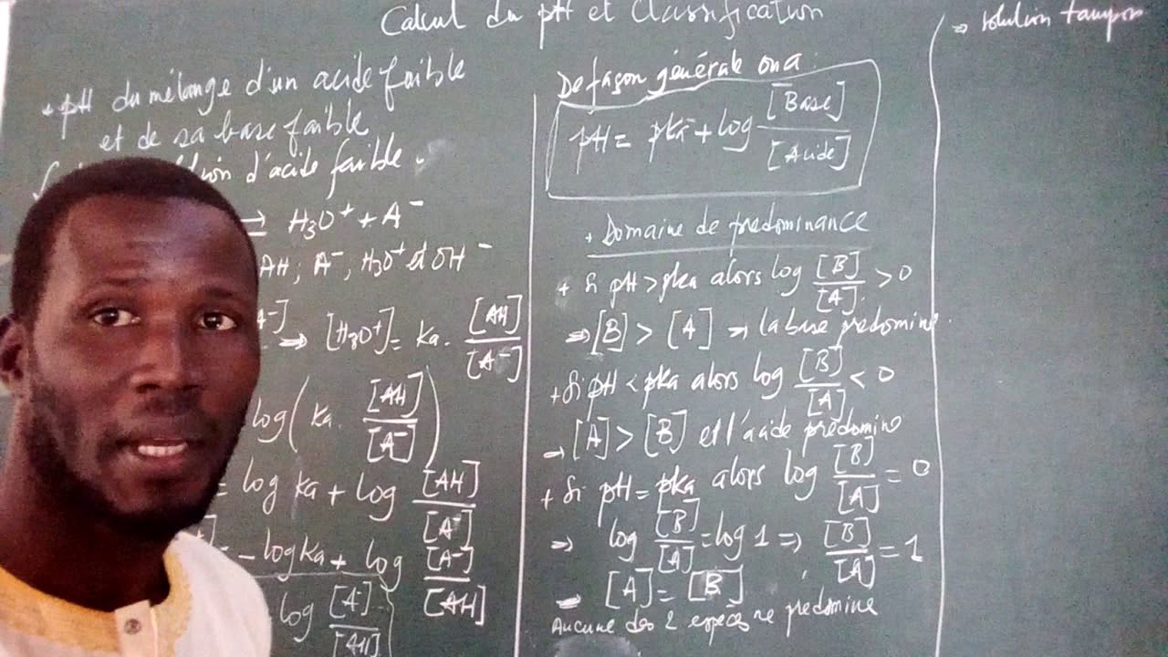 pH d'un mélange d'acide faible et de base faible et domaine de prédominance