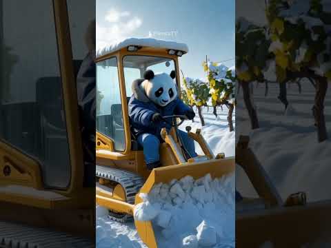 you like winter? #trending #shorts #winter #bulldozer #pandatv