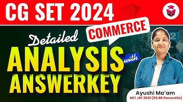 CG SET 2024 Answer Key | CG SET Commerce Paper Solution with Answer Key | Ayushi Mam