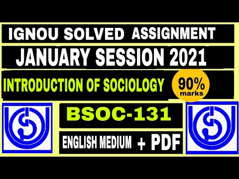 BSOC131 Solved assignment January 2021 Session || Introduction of Sociology || IGNOU || Solved ||