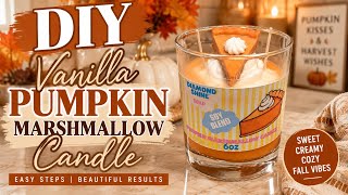DIY Vanilla Pumpkin Marshmallow Dessert Candle | Fall Candle Making Tutorial #DIYCandles #Dessert