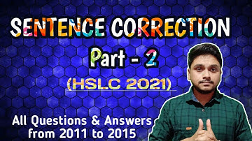 HSLC SEBA: English Grammar Sentence Correction, Part 2: From HSLC