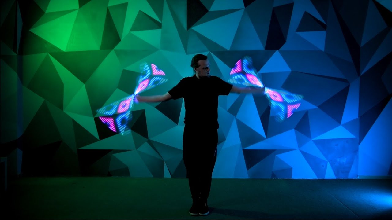 Neo Double-Staffs 64 - LED glow props for flow arts, performances
