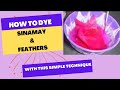 Simple technique to dyeing sinamay and feather  beginners