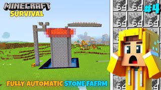 I Made Fully Automatic Stone Farm in Minecraft PE survival series (#4)