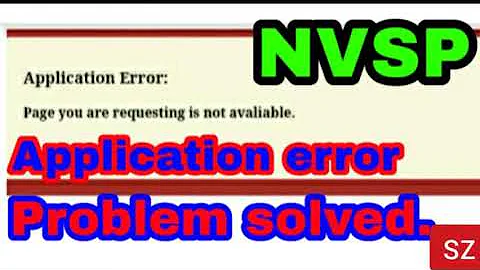 How to solve application error problem on NVSP.