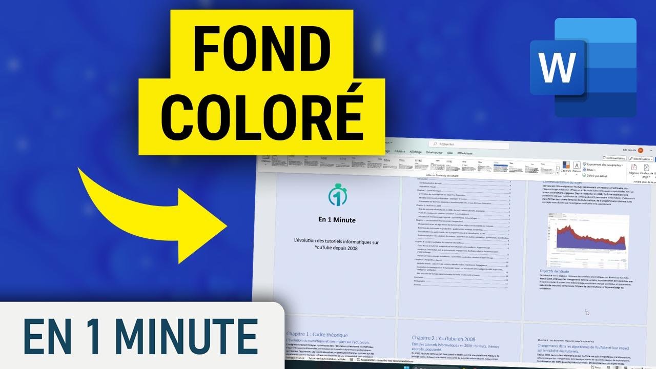 Mettre une couleur fond sur votre document Word - YouTube