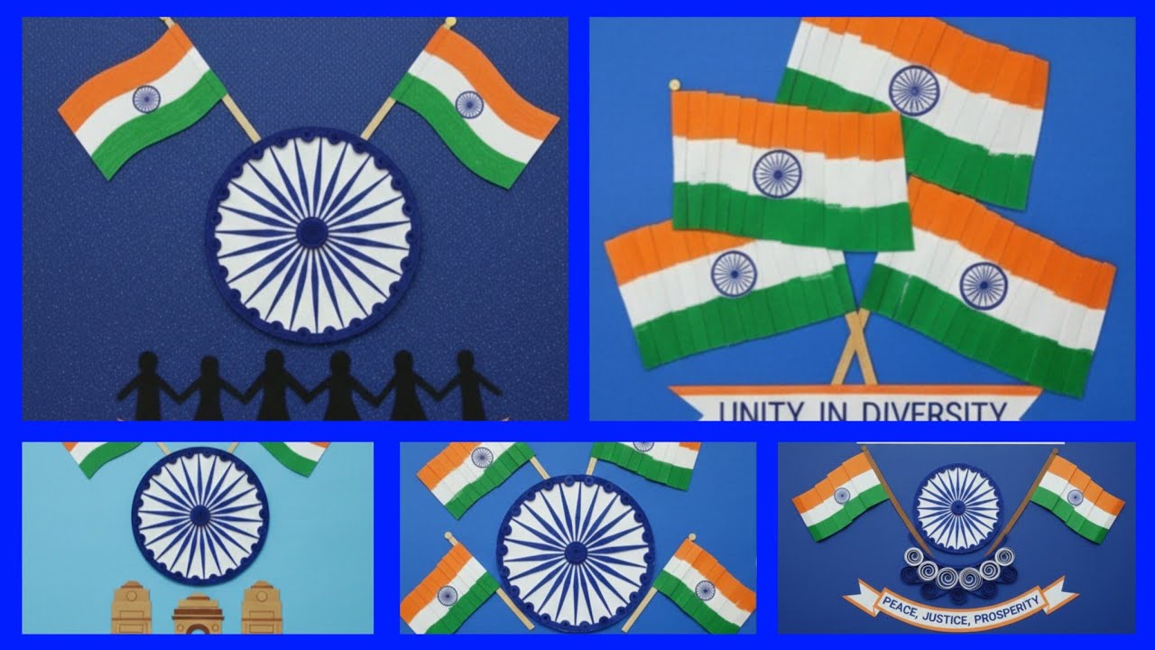 🇮🇳 Indian Flag Paper Craft / flag drawing / Republic day crafts easy / tricolour colour crafts easy 