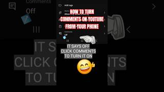 how to turn on comments on youtube mobile android iphone enable disable comments switch on off#seo how to turn on comments on youtube mobile android iphone enable disable comments switch on off#seo