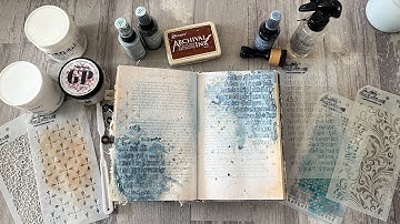 A few minutes of fun - art journal background with stencilled texture