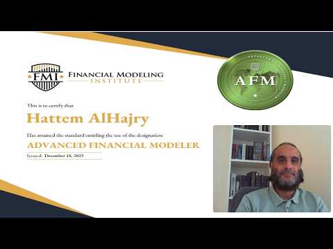 تعريف بشهادة Advanced Financial Modeler AFM 