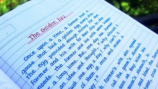 Story: The Golden Egg | English Moral Story | Beautiful Handwriting - Stylish Writer