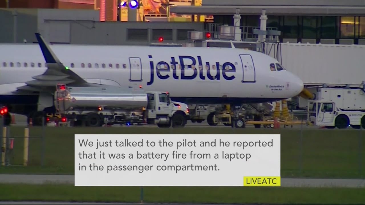 Jetblue Firefighting Fire on board JetBlue flight - YouTube