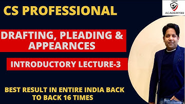 lecture-3 drafting, appearances and pleadings