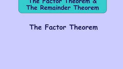 Difference between Factor and Remainder Theorem| Class 9