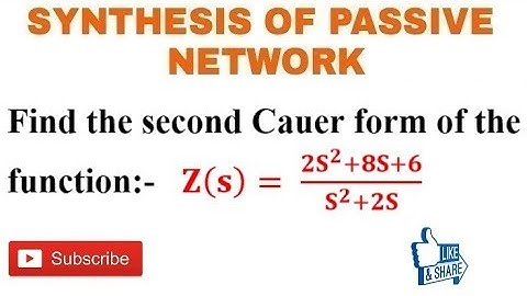 30. Numerical Problem on Cauer-2nd Form of R-C Network Synthesis