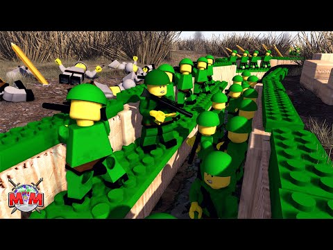 Lego WW1 Trench DEFENCE ! Lego Men Of War | Battle Simulator. 