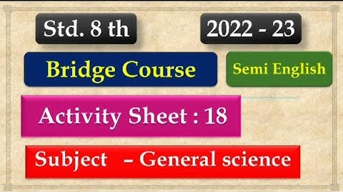 8th Class Science Bridge Course Activity 18 Semi English | Setu abhyaskram 8th class science day 18