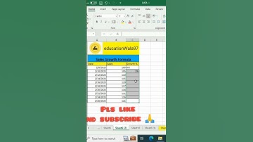 sales growth formula in Excel #shorts