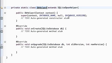 Android Application Development Tutorial   113   SQLite class implementing SQLiteOpenHelper   YouTube