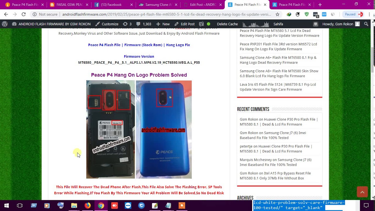 Peace P4 Flash File MT6580 5.1 Lcd Fix Dead Recovery Hang Logo Fix Update Version Firmware