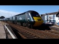 Trains.  GWR Castle Class HST passes Starcross on the Riviera Line