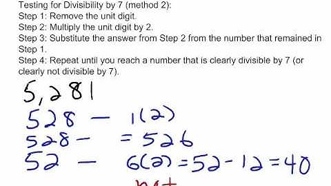 Number Theory:  Testing for Divisibility by 7 (method 2)