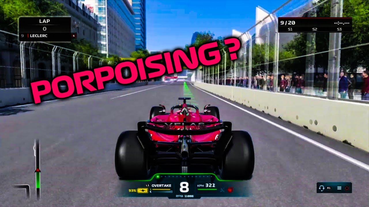 Video does F1 22 gameplay have porpoising like in real life?