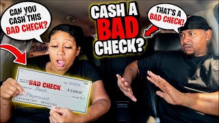 CONVINCING MY ANGRY HUSBAND TO CASH A FRAUD CHECK TO SEE HIS REACTION!