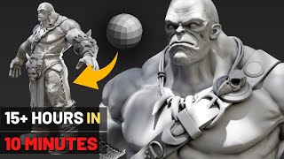 Creating a 3D Character from Scratch in Blender - TimeLapse - Character Sculpting