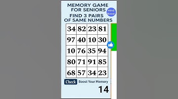 Memory Boost for Seniors: Can You Match All the Numbers? #braintraining