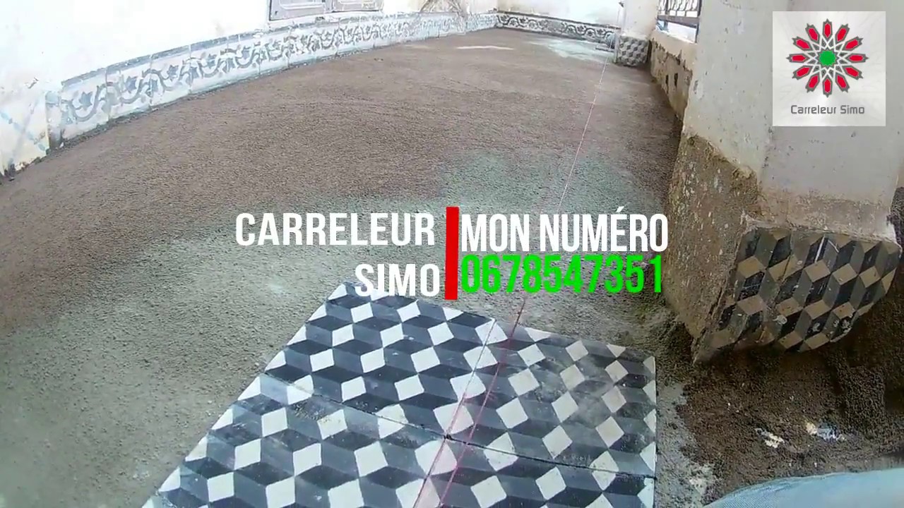 تركيب الزليج البلدي (ضامة) Poser les carreaux ciment avec carreleur simo