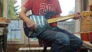 синий Fender Stratocaster