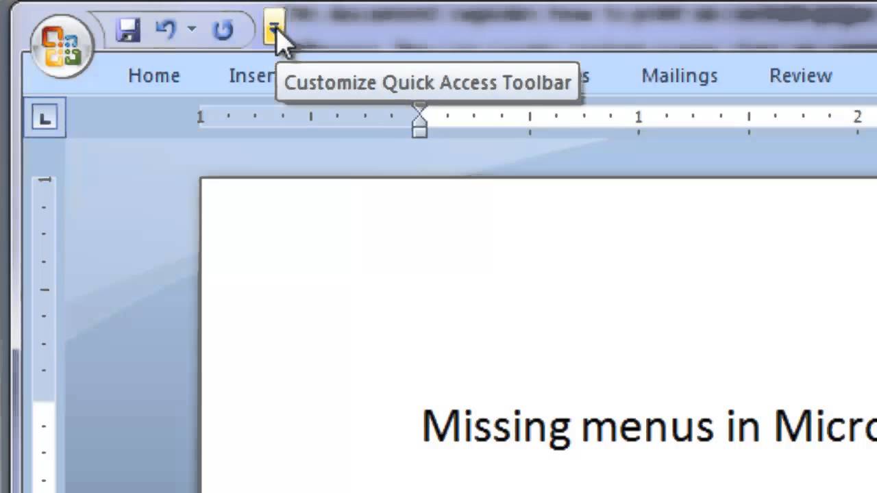 microsoft word 2016 toolbar missing