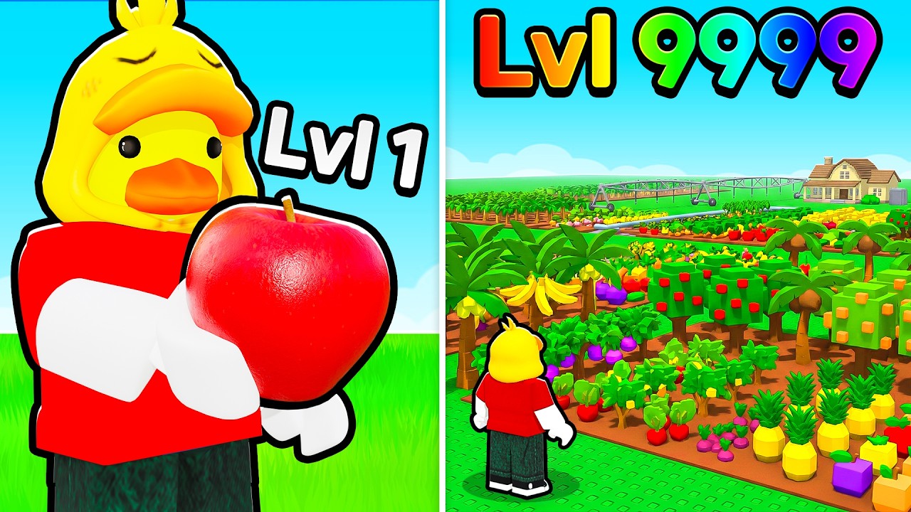 I Upgraded NOOB to MAX LEVEL Farm in Grow a Farm!