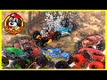 Monster Jam Toys - FISHTANK FALL - Downhill Race IN WATER! (New 2020 Color Change Monster Trucks)