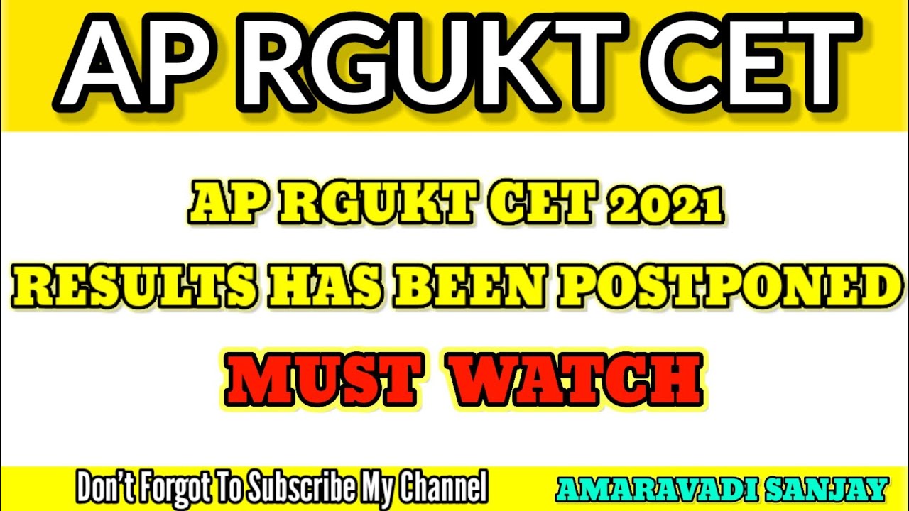 AP RGUKT CET 2021 Results Postponed