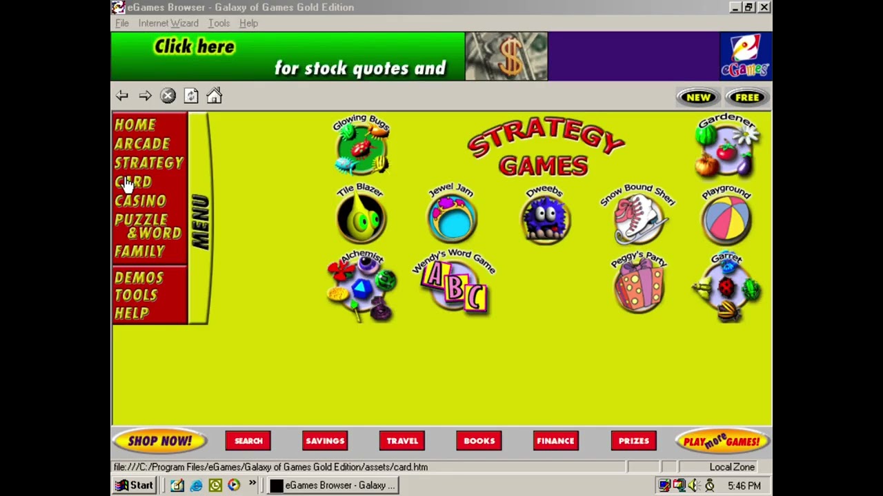 Classic eGames Galaxy Of Games Gold Edition Demonstration