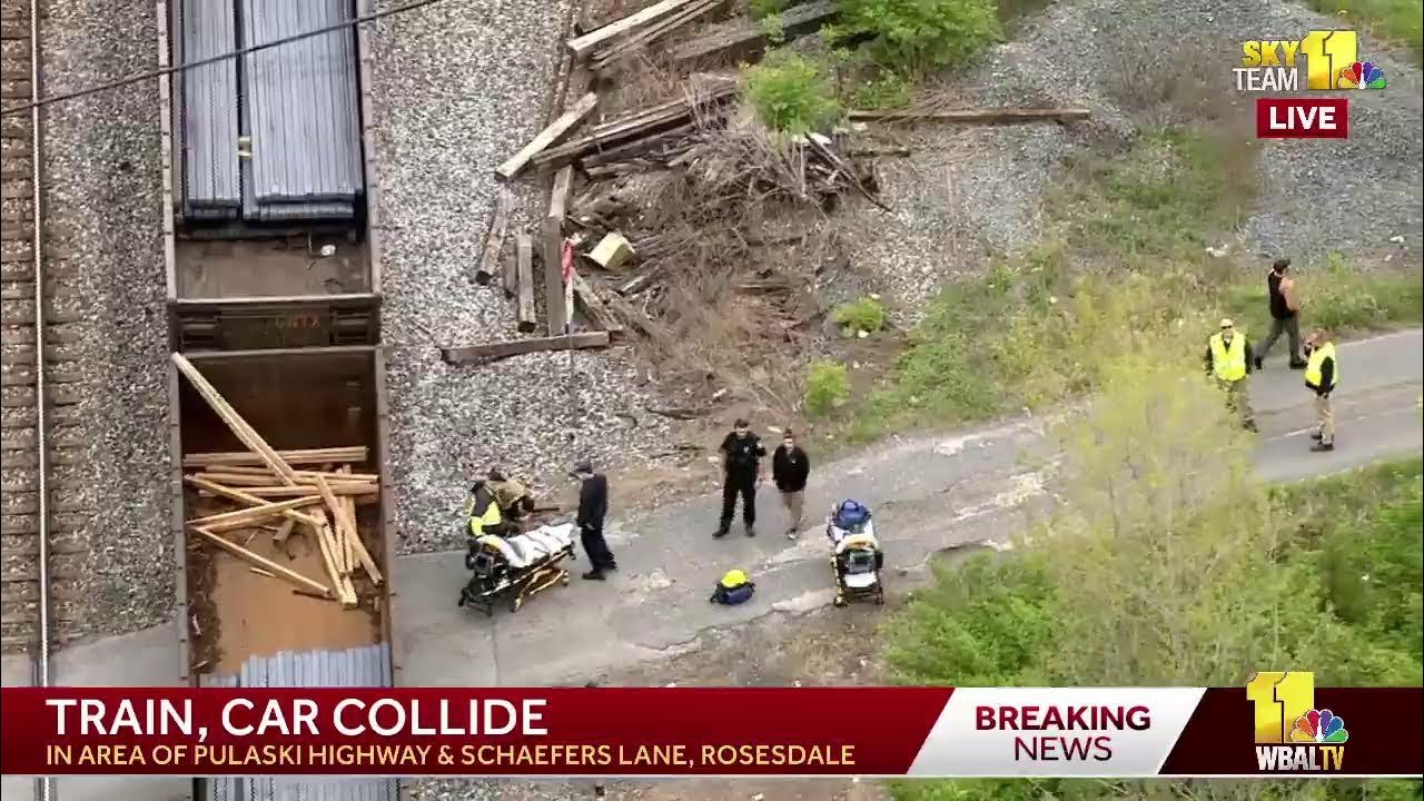 LIVE SkyTeam 11 is over a collision involving an SUV and a train in