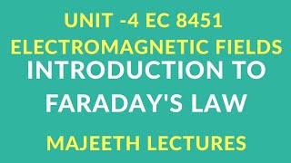 EC 8451 ELECTROMAGNETIC FIELDS-INTRODUCTION TO FARADAY'S LAW