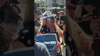Trans activists CONFRONT Sophie Cunningham supporters #foxnews #news #fox #shorts