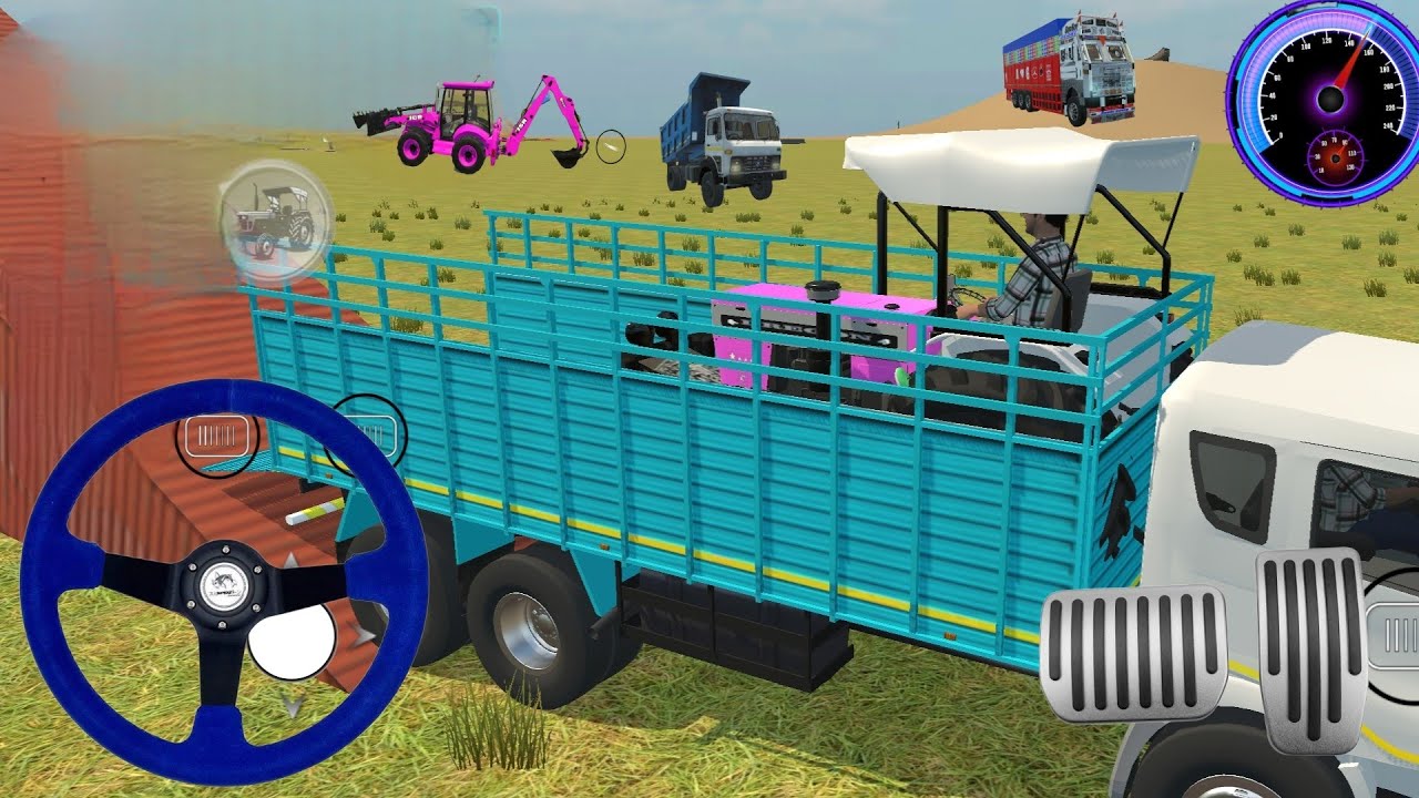 Drive JCB Tractor and Truck stone loading unloading tractor driving game video 🔥