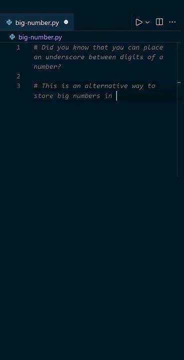 Alternate way to Store Big Numbers in Python #shorts - YouTube
