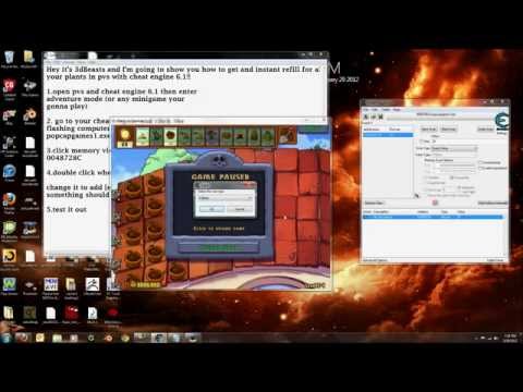 plants vs zombies instant plant refill tutorial cheat engine 6.1