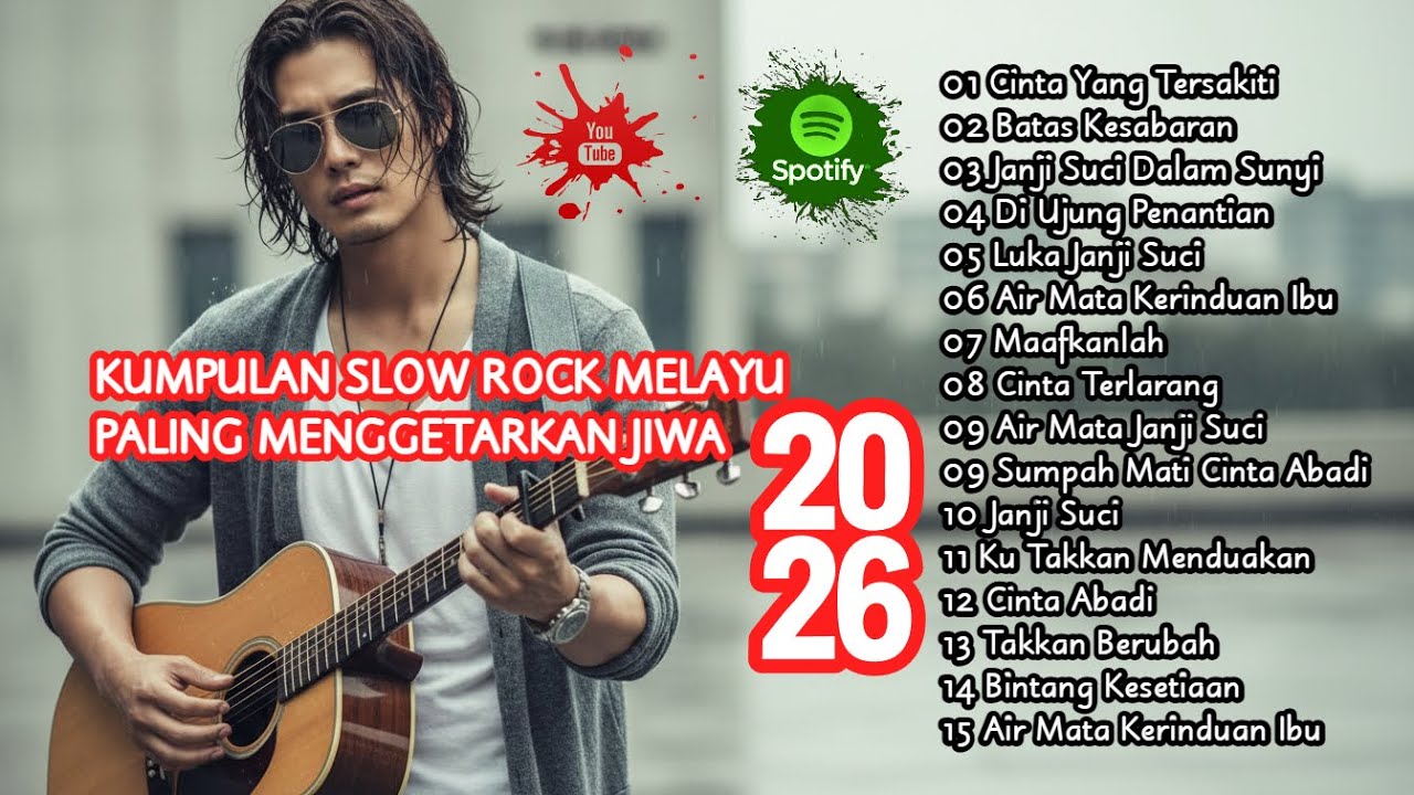 ALBUM SLOW ROCK MELAYU TERLUKA 2026 💔 Lagu Galau Paling Dalam Bikin Nangis 😭 - Cinta Yang Tersakiti